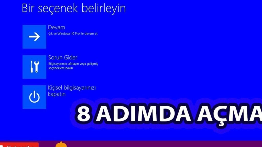 bilgisayar acilmiyorsa bile cozum var windows 10 format atma