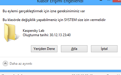engellendi mi administrator size izin vermelidir hatasi cozumu
