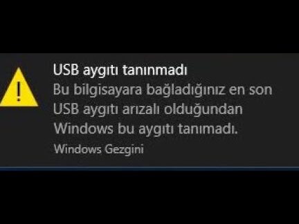 "USB Aygıtı Arızalı Olduğundan Windows Bu Aygıtı Tanınmadı" Hatası Çözümü 3 usb aygiti arizali oldugundan windows bu aygiti taninmadi hatasi cozumu