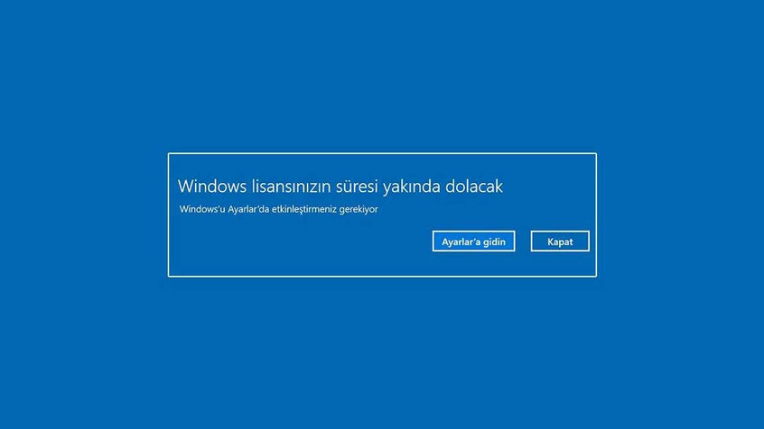 windows 10 lisans sureniz yakinda dolacak mi lisansinizi yenileyin