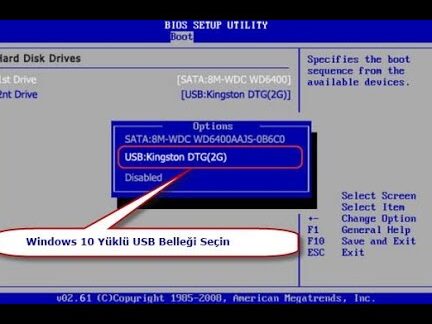 windows 10 pro format atma usb temiz kurulum icin hazirlik