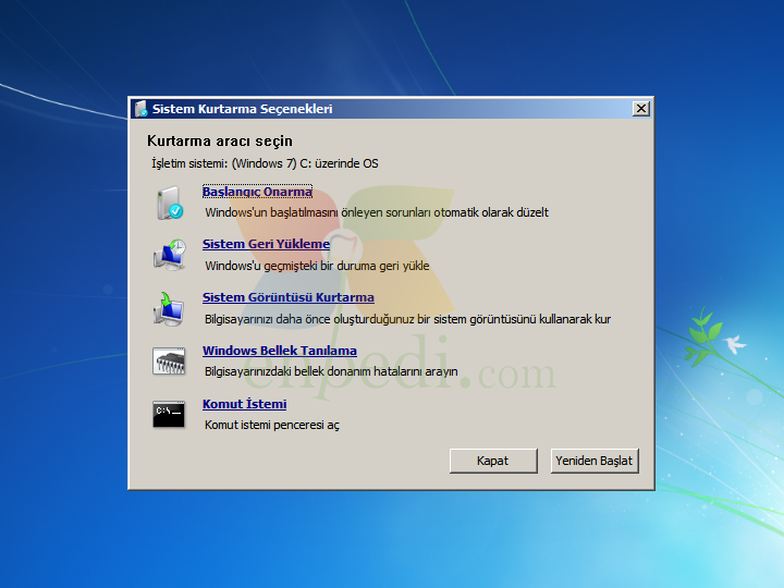 windows 7 yeniden yukleme temiz bir baslangic