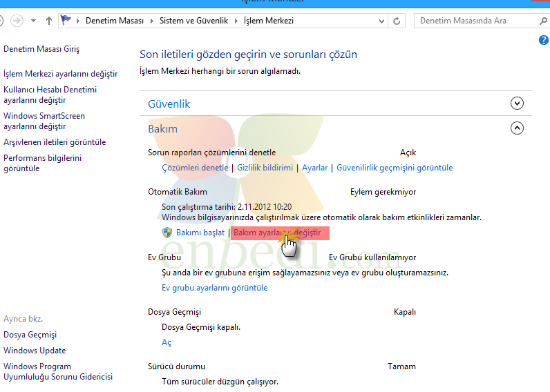 windows 8 1 bakim kapatma performansi artirin