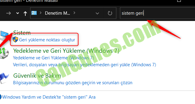 windows 8 1 sistem geri yukleme noktasi olusturma yedekleme