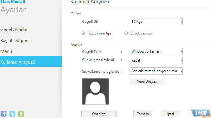 windows 8 baslat menusu turkce turkce dilini kullanin