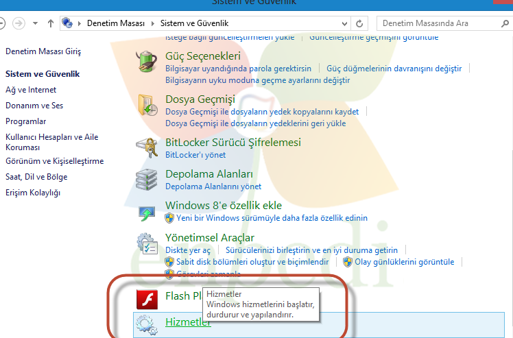 windows 8 denetim masasi nerede nasil acilir