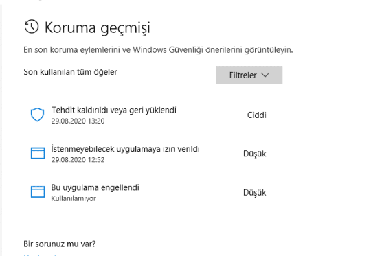 windows defender koruma gecmisi temizleme gizliliginizi koruyun