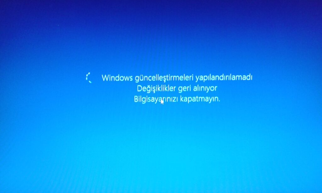 windows guncellestirmeleri yapilandirilamadi hatasi