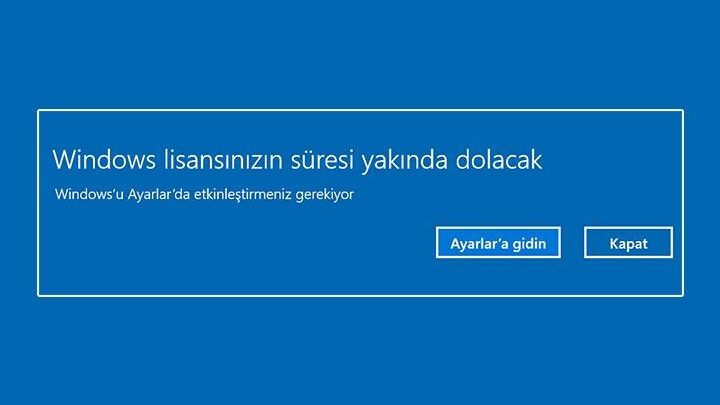windows sahtecilikten kurtulma lisansinizi dogrulayin