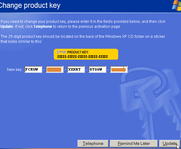 windows xp urun anahtari etkinlestirme pratik kilavuz