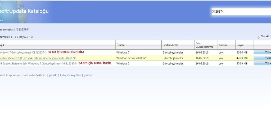 x64 tabanli sistemler icin windows 7 guvenlik guncellestirmesi indir