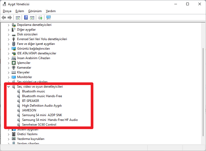 windows 11de ses ayarlari sifirlama 1b