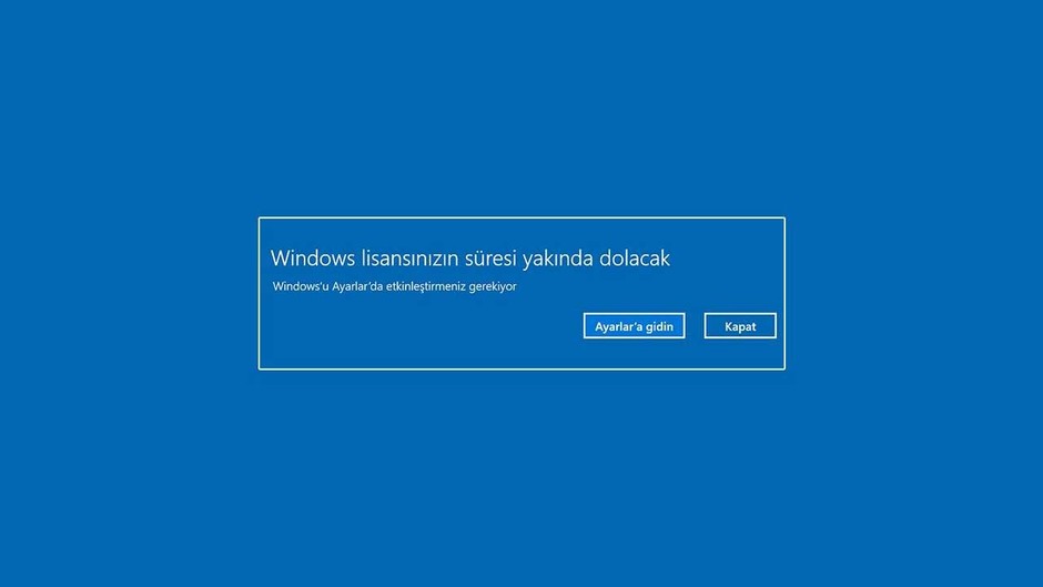 windows lisansinizin suresi yakinda dolacak ne demek lisans suresi sorunu cozumu trJ2
