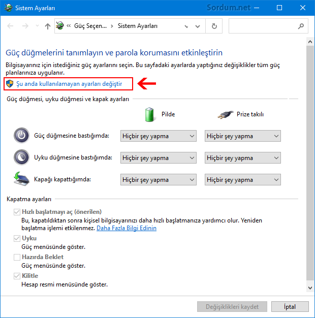 Windows 8 Kapatma Sorunu ve Çözüm Yolları - Hızlı Kapanma! 9 hizli baslatma silik