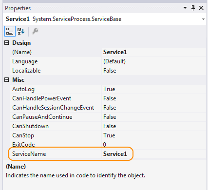 windowsservice servicename